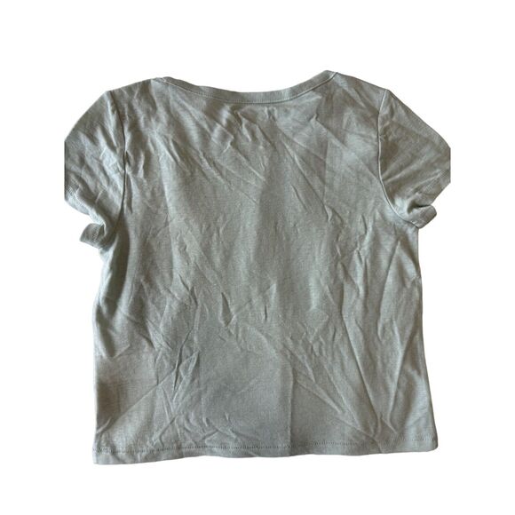 Madewell Contrast Bib Casual Crop Everyday Stretch Tee Iced Mint NWT M - Picture 4 of 8